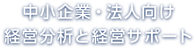 中小企業・法人向け経営分析と経営サポート